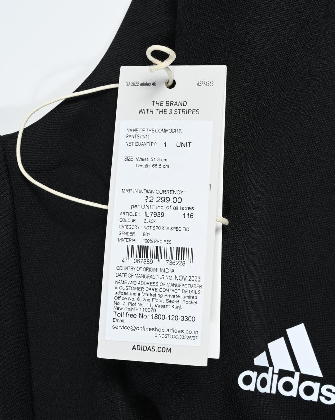 Buy Adidas Kids Boys Polyester PANTS Black Online at Best Price Mothercare India