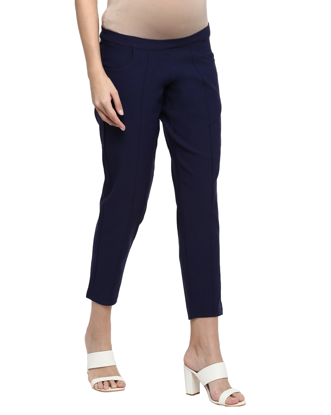 Tailored Maternity Trousers in Pique - Blue – Mums and Bumps-vdbnhatranghotel.vn