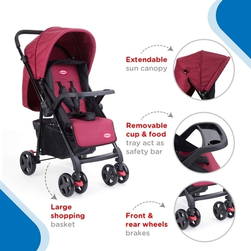 Nuluv reversible baby stroller red