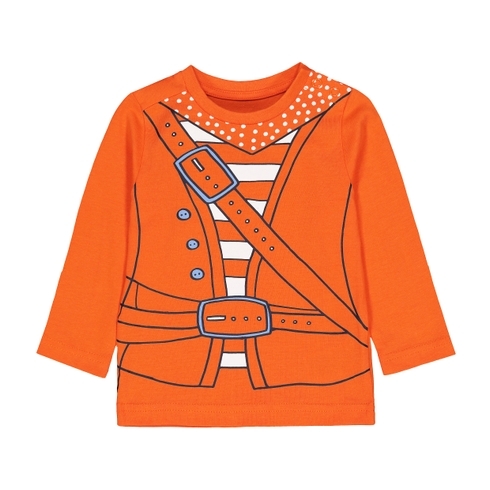 Boys Full Sleeves T-Shirt Pirate Dress Up - Orange