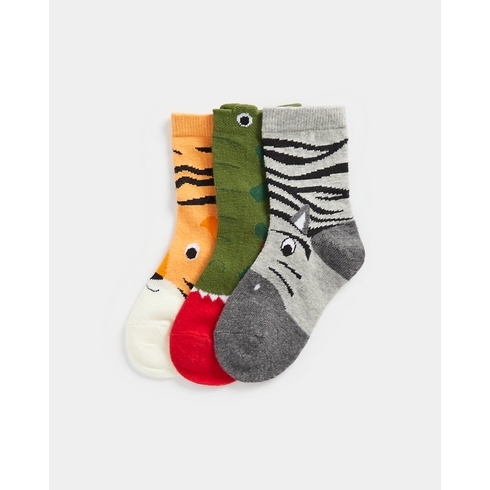 Mothercare Boys Novelty Yarn Socks-Pack Of 3-Multicolour