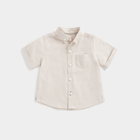 Mothercare Boys Short Sleeves Beige Shirt -Brown