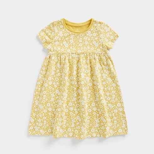 Mothercare Girls Short Sleeves Casual Dress -Mustard