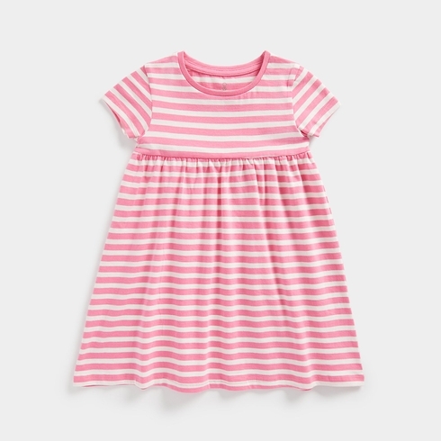Mothercare Girls Short Sleeves Casual Dress -Pink