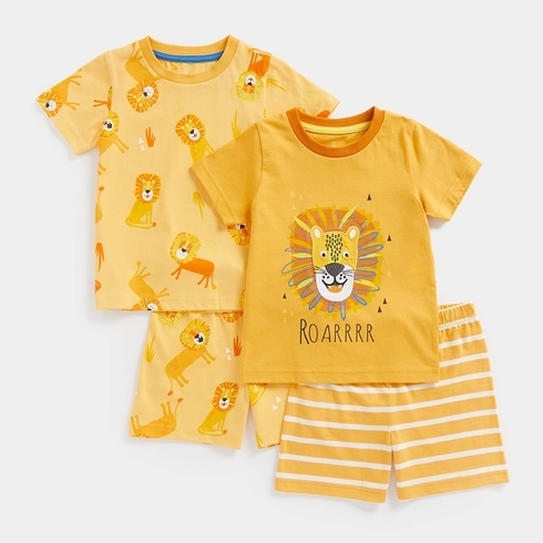 Mothercare Boys Half Sleeves Safari Print Pyjama-Pack of 2-Multi