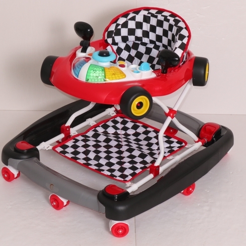 Comdaq F1 Racing Car Musical Baby Carriage Red Black