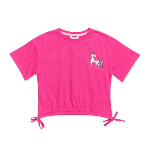 H By Hamleys Girls Chest Print  T-Shirt - Pink