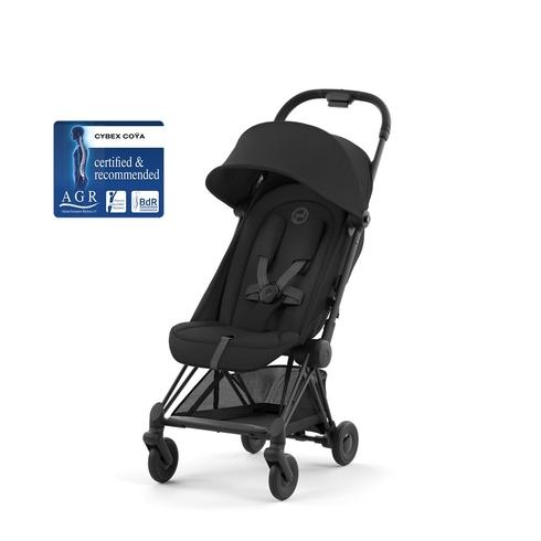 Cybex Coya Baby Stroller - Ultra-Compact, Lightweight and Travel-Friendly Stroller For Babies from 0-4 Years - Sepia Black With Matt Black Frame