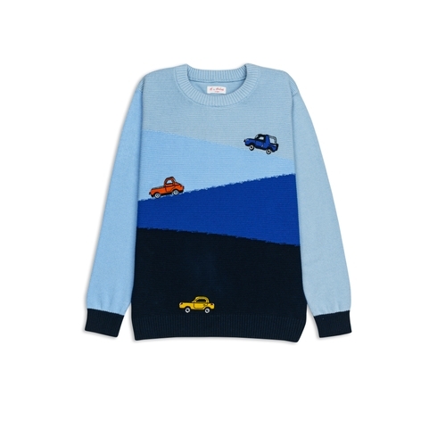 H By Hamleys Boys Full Sleeves Sweatshirts -Pack Of 1-Blue Multi