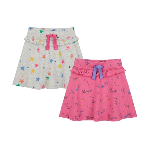 Girls Skirt Printed - Pink Grey