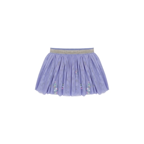 Girls Mesh Skirt Sequin Detail - Lilac