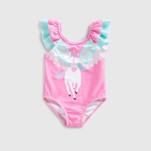 Mothercare Pink Party Horse Girls Swimsuit -Pink