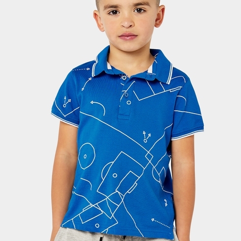 Mothercare Boys Short Sleeve Sports Design Polo -Blue