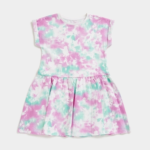 Mothercare Girls Short Sleeve Casual Dress -Multicolour