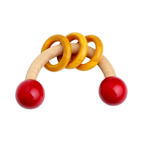 Ariro Curvy Wooden Rattle With Rings