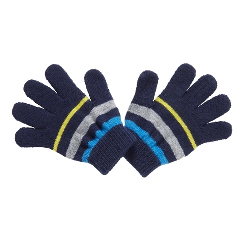 Boys Gloves Stripes - Navy