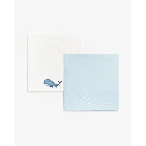 Mothercare You Me &Amp; The Sea Flat Sheets Blue Pack Of 2