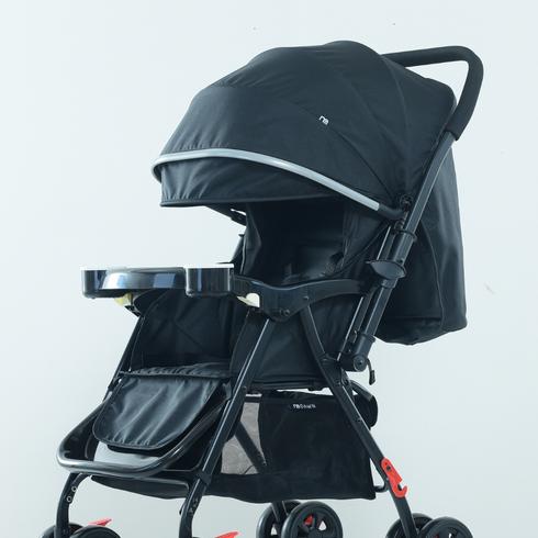 Mothercare Dawn Baby Stroller - Compact, One-Hand Fold Pram With Reversible Handle And Detachable Food Tray For Babies From 0-3 Years(Birth To 15Kg) - Black