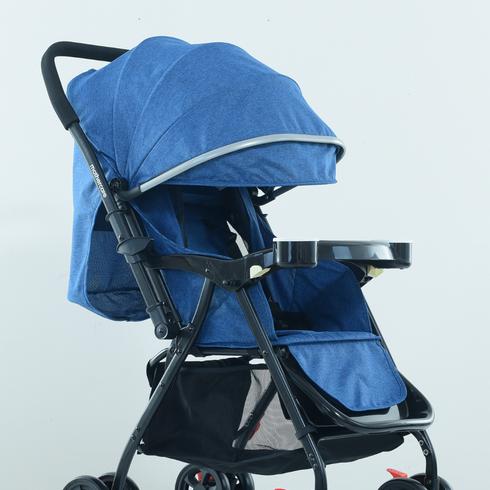 Mothercare Dawn Baby Stroller - Compact, One-Hand Fold Pram With Reversible Handle And Detachable Food Tray For Babies From 0-3 Years(Birth To 15Kg) - Blue