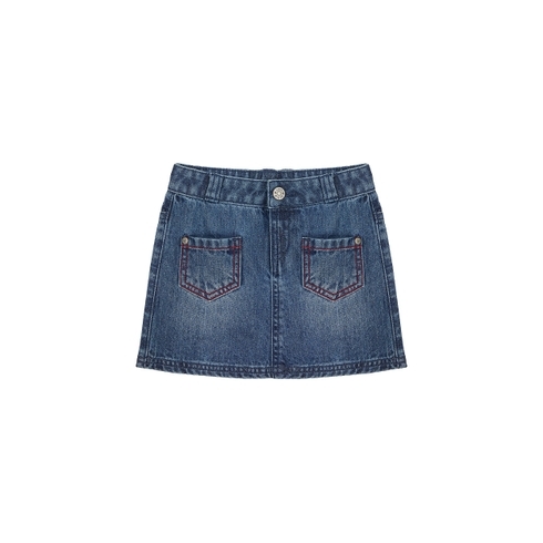 Girls Denim Skirt Pocket Details - Blue