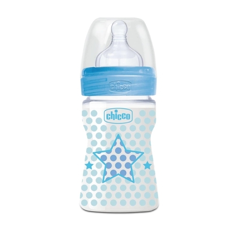 Chicco  silicone baby feeding bottle blue Pack of 1 150ml