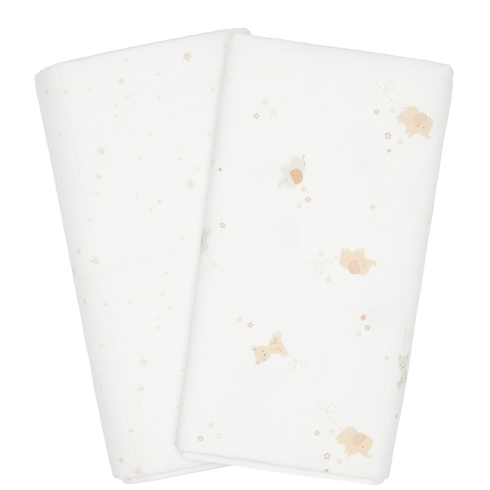 Mothercare little & loved muslins cream pack of 2 xl