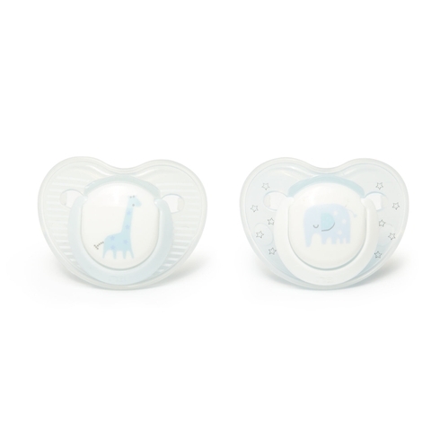 Mothercare elephant & giraffe baby soothers multicolor pack of 2