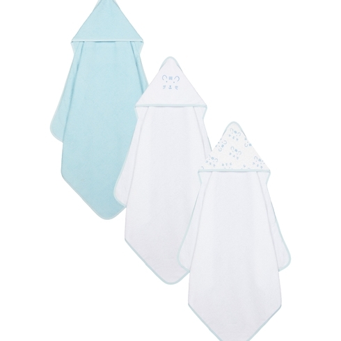 Mothercare Cuddle N Dry Baby Towels Blue Pack Of 3