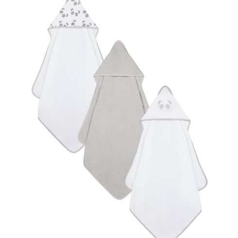 Mothercare Cuddle N Dry Baby Towels Grey Pack Of 3