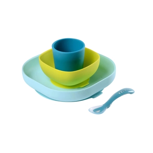 Beaba Silicone Meal Set Blue Pack Of 4
