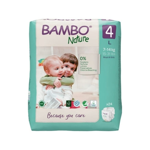 Bambo Nature Tape Diapers Large 24 Pcs