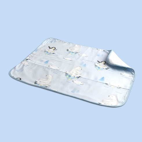 Fancy fluff arctic bed protector blue