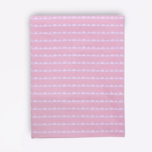 Mila Baby Wave Fitted Cot Bed Sheet Pink Large
