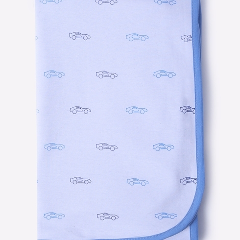 Mila Baby Cars Organic Knit Receiving Blanket Blue 