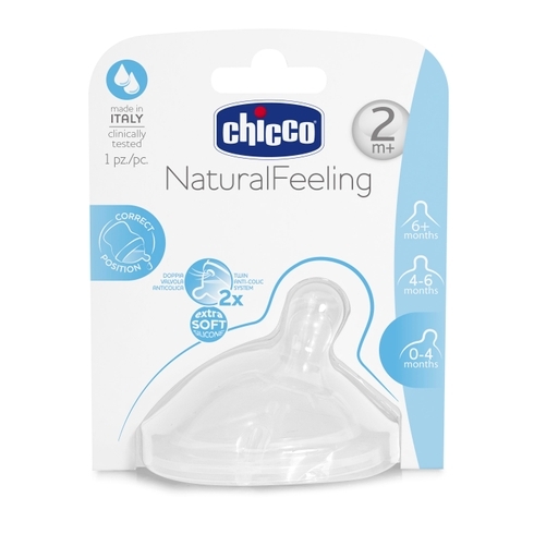 Chicco Natural Feeling Medium Teat White Pack Of 2