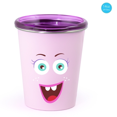 Rabitat spill free miss butters stainless steel cup pink