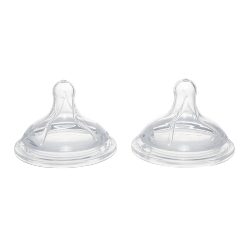 Mothercare Anticolic Medium Flow Baby Feeding Bottle Teat Clear Pack Of 2