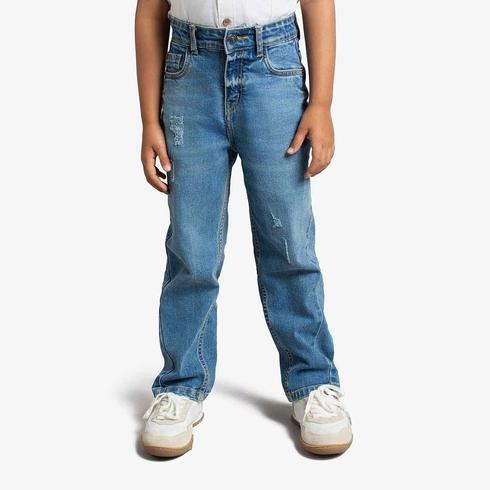 Ed-A-Mamma Boys  Indigo Denim With Ripping - Indigo