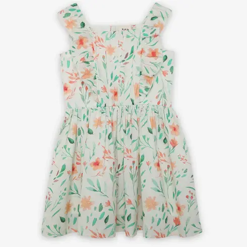 Ed-A-Mamma Girls Floral Printed Dress - Multicolor