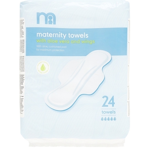 Mothercare maternity towels with wings white - 24 pcs