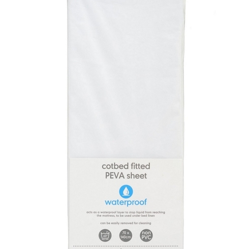 Mothercare Fitted Cot Bed Waterproof Mattress Protector White