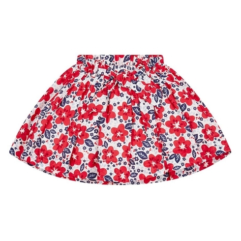 Red And Blue Floral Skirt