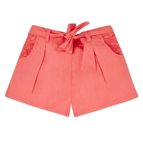 Coral Embroidered Poplin Shorts