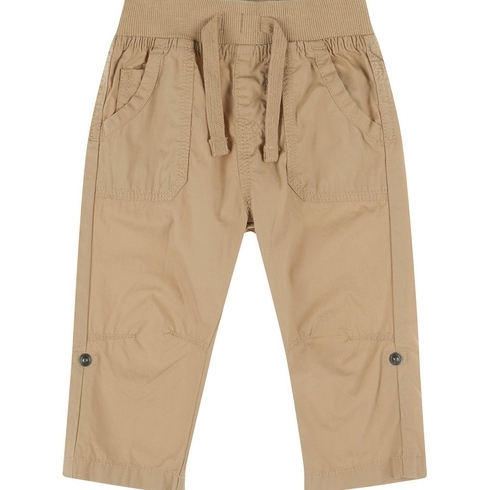 Boys Trouser Roll Up With Ribwaist - Khaki