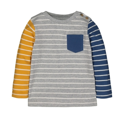 Yellow, Blue And Grey Stripe T-Shirt