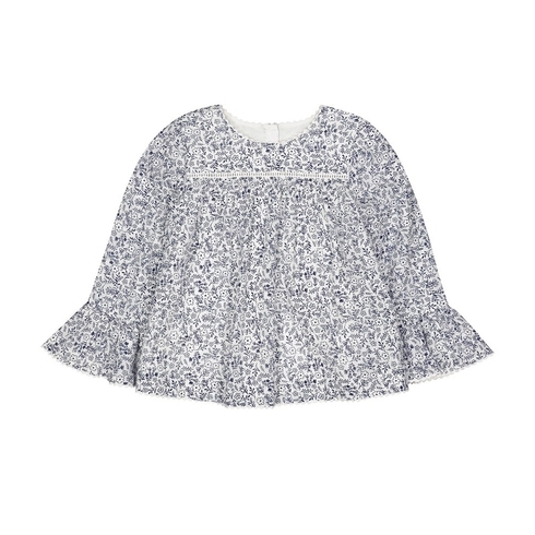 Ditsy Floral Bell-Sleeve Blouse