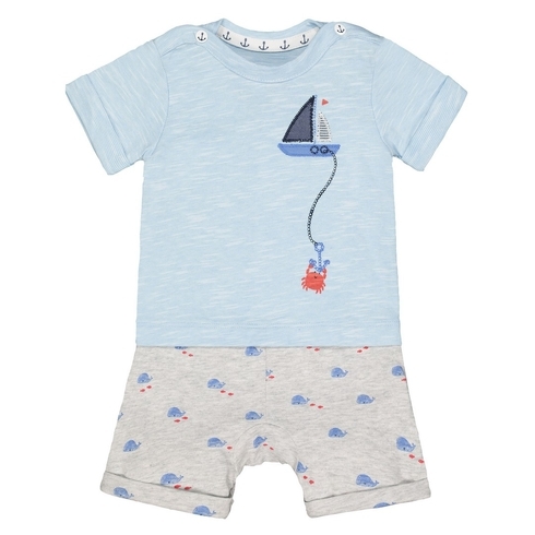Boat And Whale Mock T-Shirt Romper