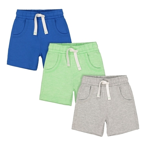 Boys Shorts - Pack Of 3 - Grey Blue Lime