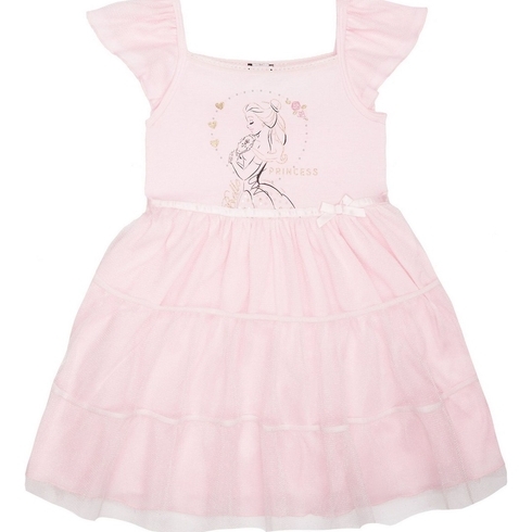 Girls Sleeveless Nightdress Disney Princess Print - Pink