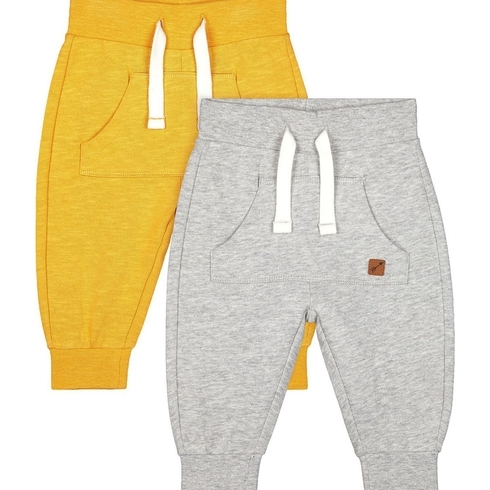 Boys Joggers - Pack Of 2 - Yellow Grey